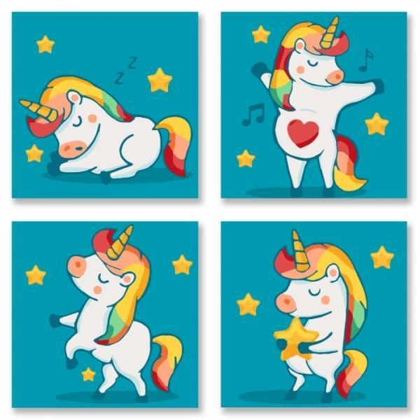 Набор для росписи по номерам Идейка Полиптих Волшебный настроение 18х18 см (KNP017-mt)