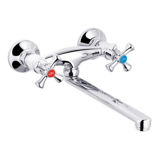 Смеситель для кухни настенный Kroner KRM Rhein C040 двухвентильный силумин (SVR-CV014916)