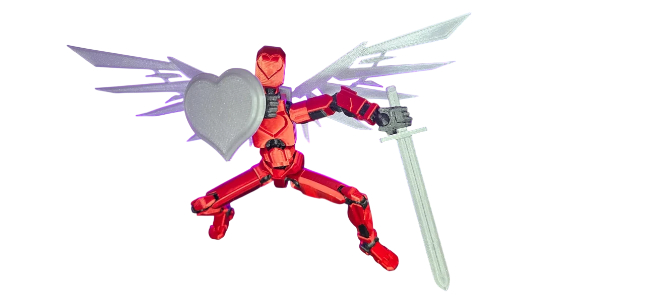 Фигурка-валентинка Valentine's Heart Warrior Figurine 12 см 3D-печать