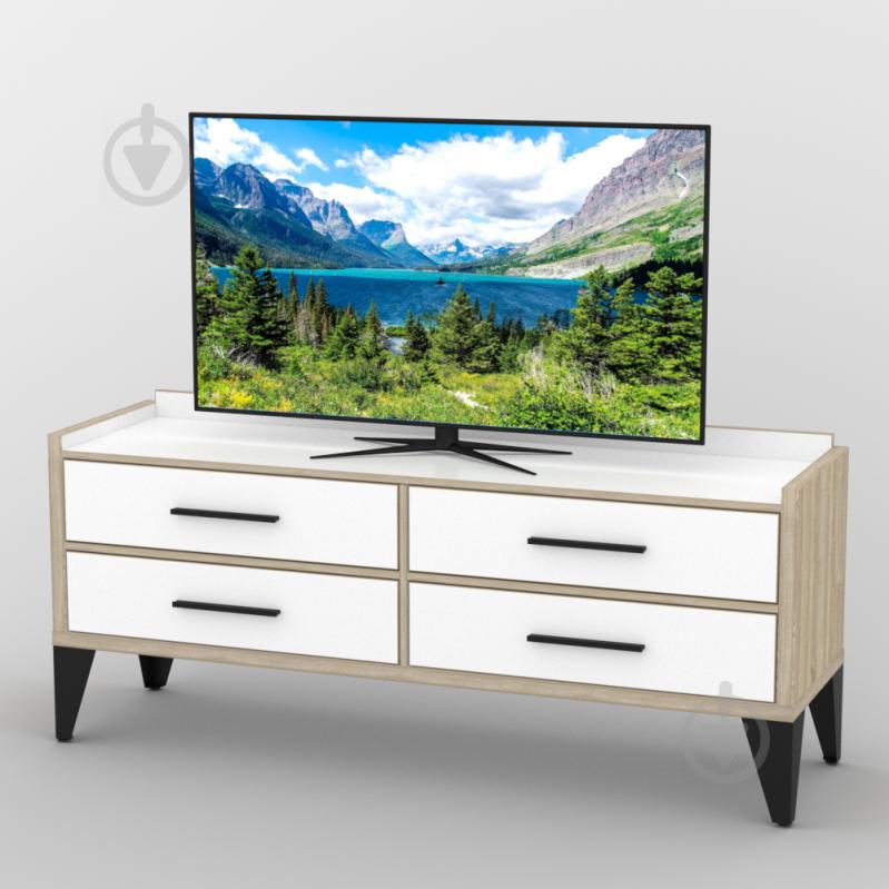 Тумба под телевизор Тиса Мебель ТВ-415 Дуб сонмоа Белый Тумба под телевизор Тиса Мебель ТВ-415 Дуб сонмоа Белый