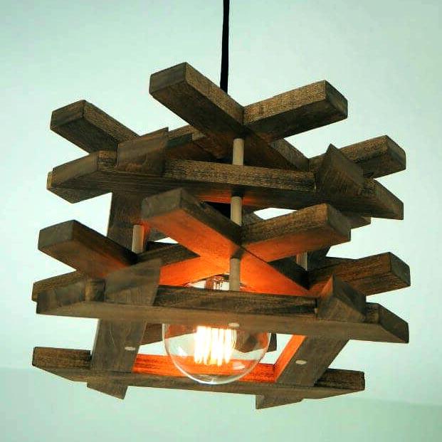 Подвесной светильник из дерева Боали Капучино (ЛЮС-001509)