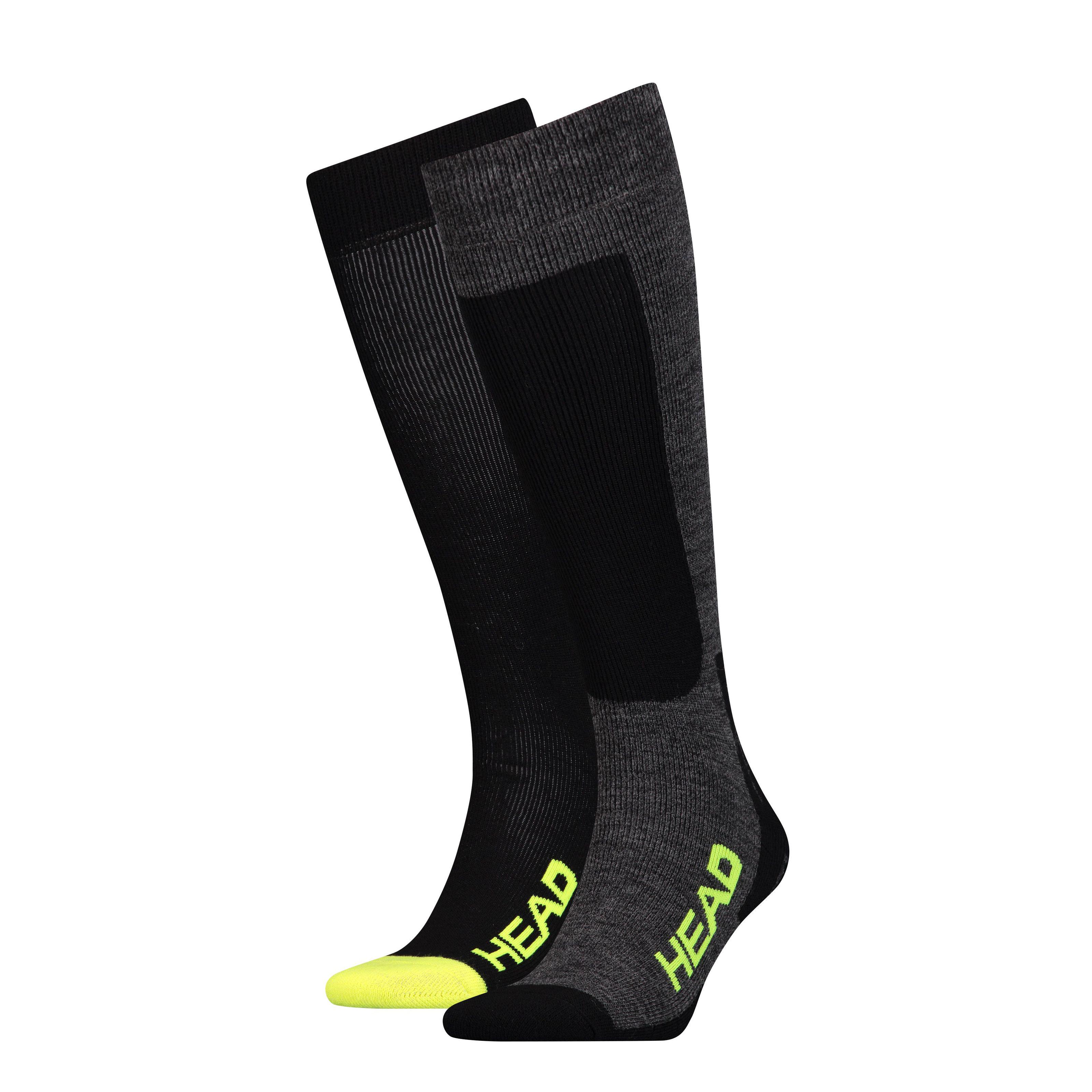 Шкарпетки Head Unisex Ski Kneehigh 2 пари р. 35/36/37/38 Gray/Black/Yellow (791003001-817)