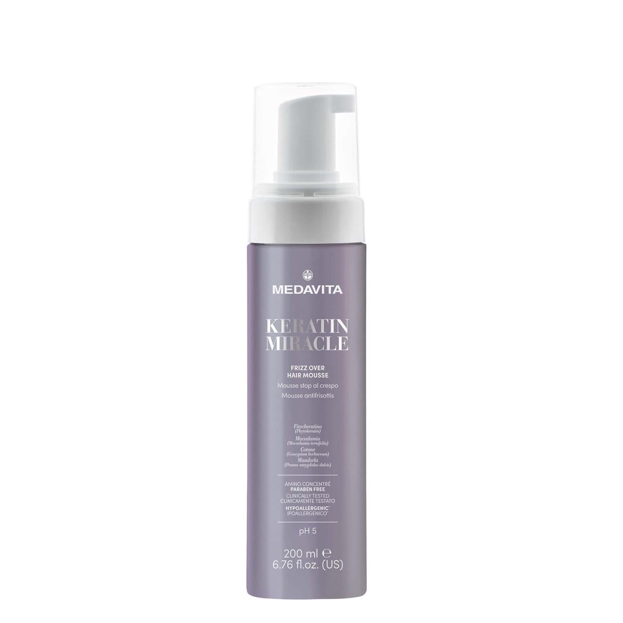 Мусс против пушистости волос несмываемый Medavita Keratin Miracle Frizz Over Hair Mousse (2616348728)