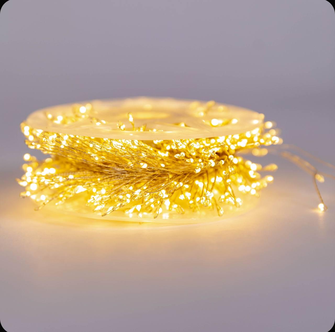 Гірлянда роса мішура хвойна лапа від мережі з пультом керування 50 м 1500 ламп Прозорий (25714979)