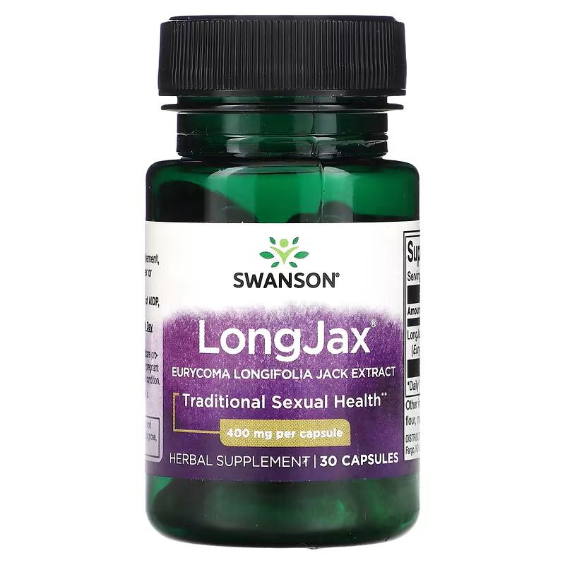 Бустер тестостерона Swanson LongJax Eurycoma Longifolia Jack 30 капсул