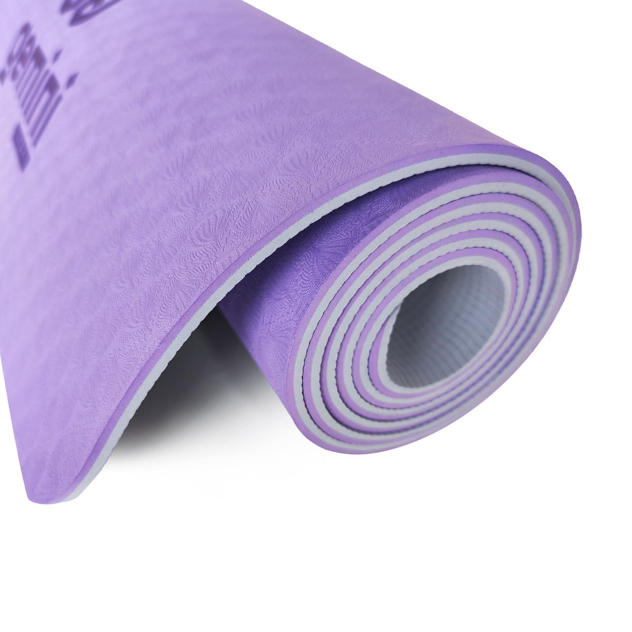 Коврик для фитнеса и йоги Gemini Pro GE-6PURV TPE/TC 6 мм (14729327) - фото 2