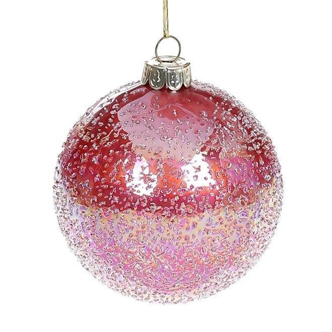 Набор елочных шаров стеклянных 8 см 6 шт. Красный (12932)