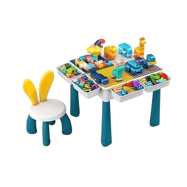 Столик з конструктором дитячий стіл/стілець з вушками/конструктор з кулькою/4 кошики Multicolor (162004)