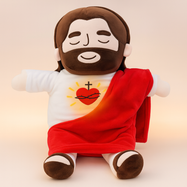 М'яка іграшка Дихаючий Ісус з серцебиттям та світлом 40 см М'яка іграшка Дихаючий Ісус з серцебиттям та світлом 40 см