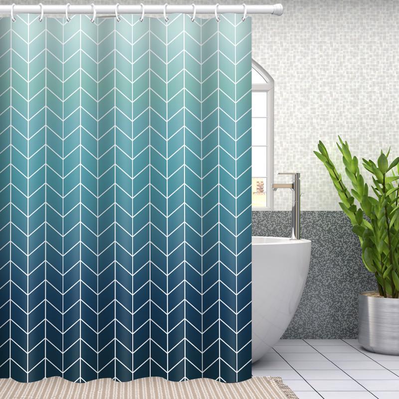 Шторка для ванной комнаты Bathlux с водоотталкивающим покрытием 180x180 см. Бирюзово-синий градиент (2292324233)