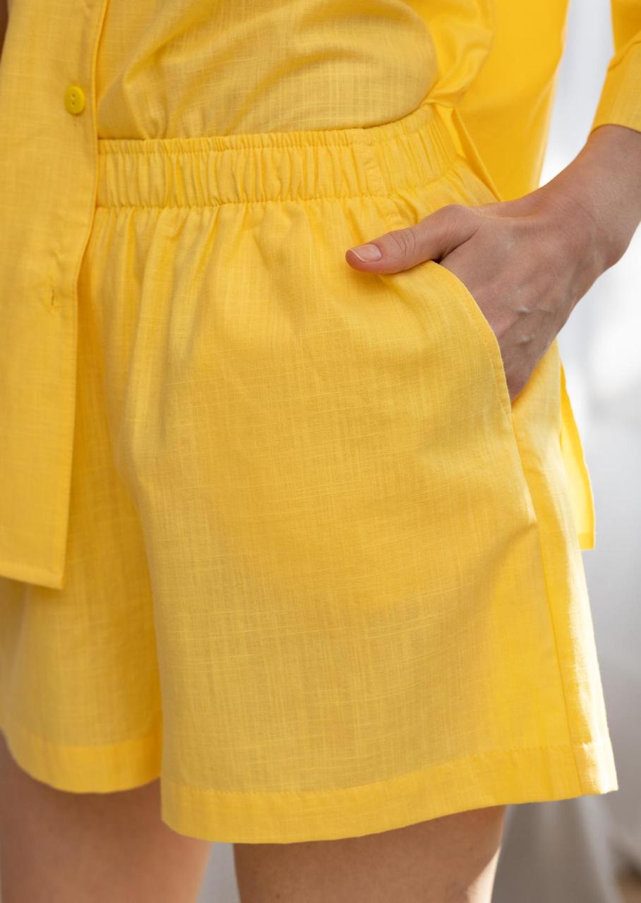 Костюм женский Leinle майка на тонких бретелях/шорты с высокой посадкой XL Желтый (1504/69020+1529/69020) - фото 6