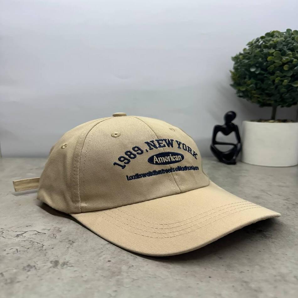 Кепка-бейсболка летняя New York OS Бежевый (00205) - фото 2 Кепка-бейсболка летняя New York OS Бежевый (00205) - фото 2