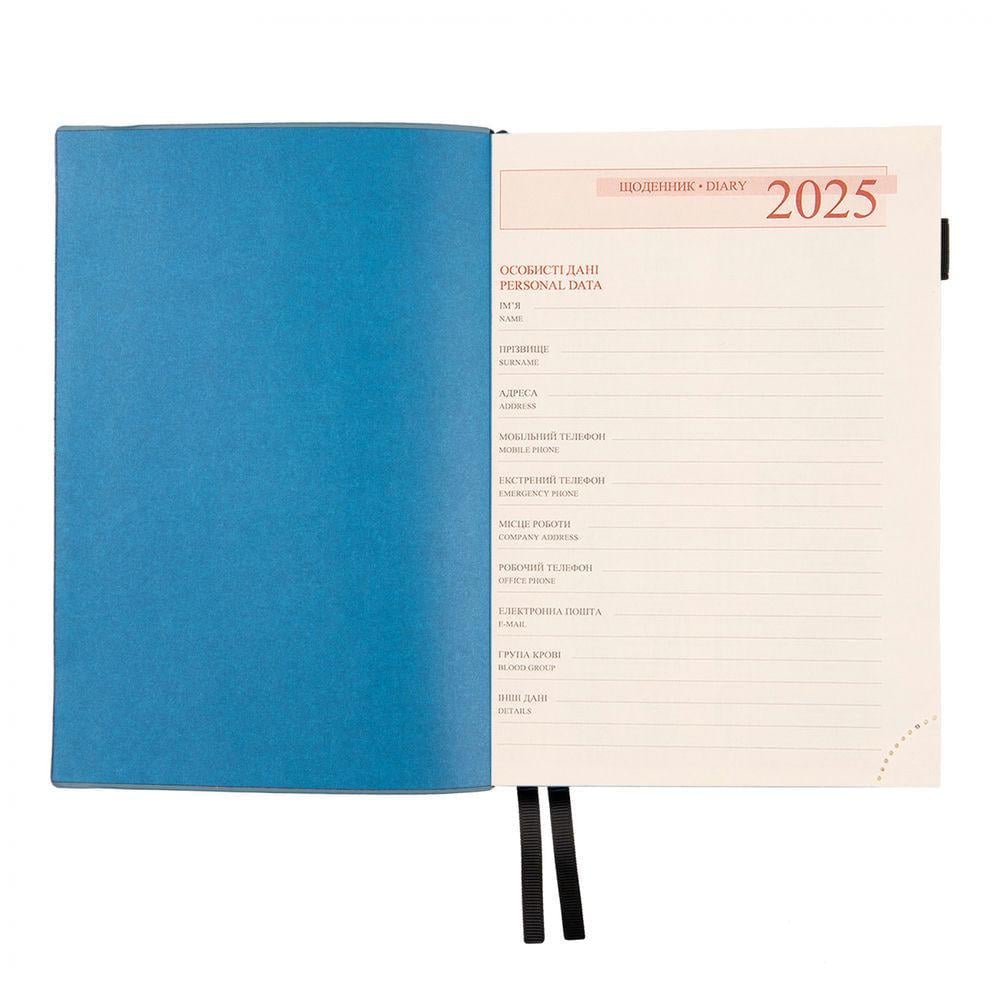 Дневник датированный 2025 Leo Planner Binario A5 368 стр. Синий (252540) - фото 6