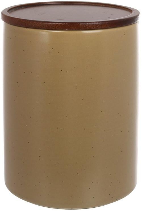 Банка кухонная Natural Serving Grey фарфор с деревянной крышкой 500 мл