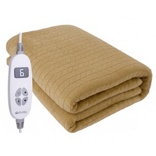 Электроодеяло двустороннее подогрев/10 режимов температуры/пульт ДУ 180х130 см Бежевый