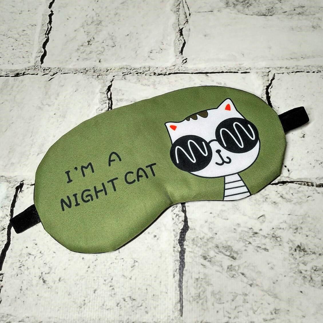 Маска для сна Кошка Night cat Зеленый (МС-13-3)