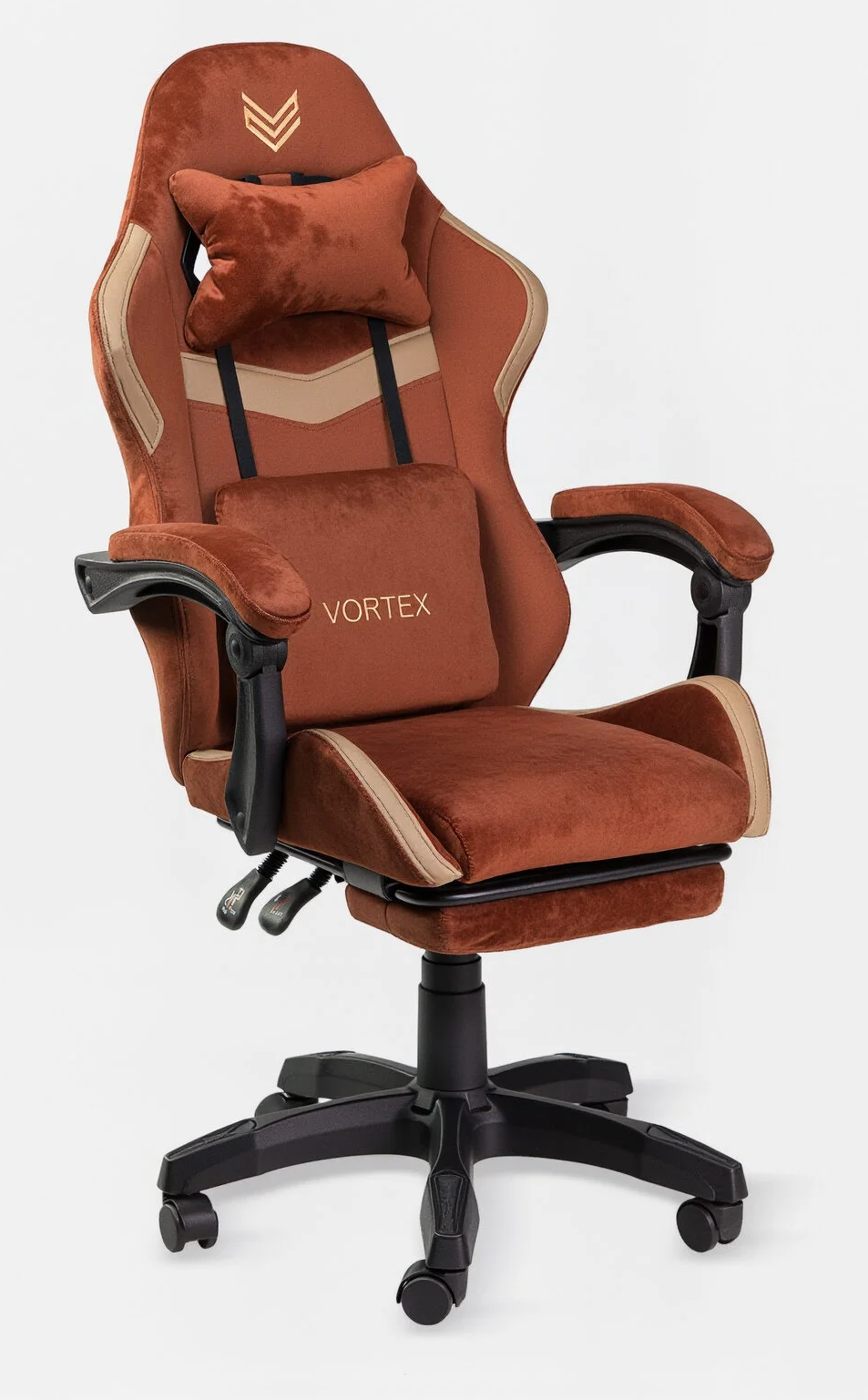 Геймерское кресло Virgo X27 Vortex Coffee с подставкой для ног алькантара до 120 кг Коричневый (VI-X27BR) Геймерское кресло Virgo X27 Vortex Coffee с подставкой для ног алькантара до 120 кг Коричневый (VI-X27BR)