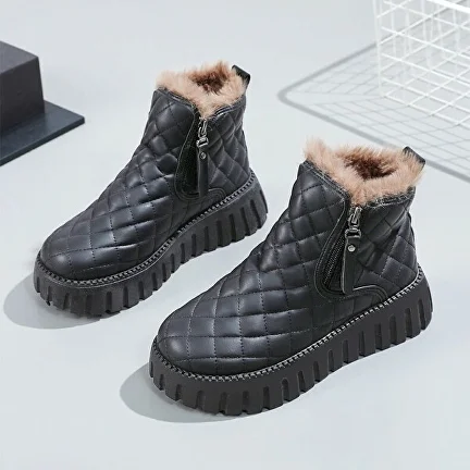 Ботинки женские зимние C00241-8 на удобной высокой подошве с мягким утеплением внутри р. 40 23,5 см Черный - фото 4 Ботинки женские зимние C00241-8 на удобной высокой подошве с мягким утеплением внутри р. 40 23,5 см Черный - фото 4