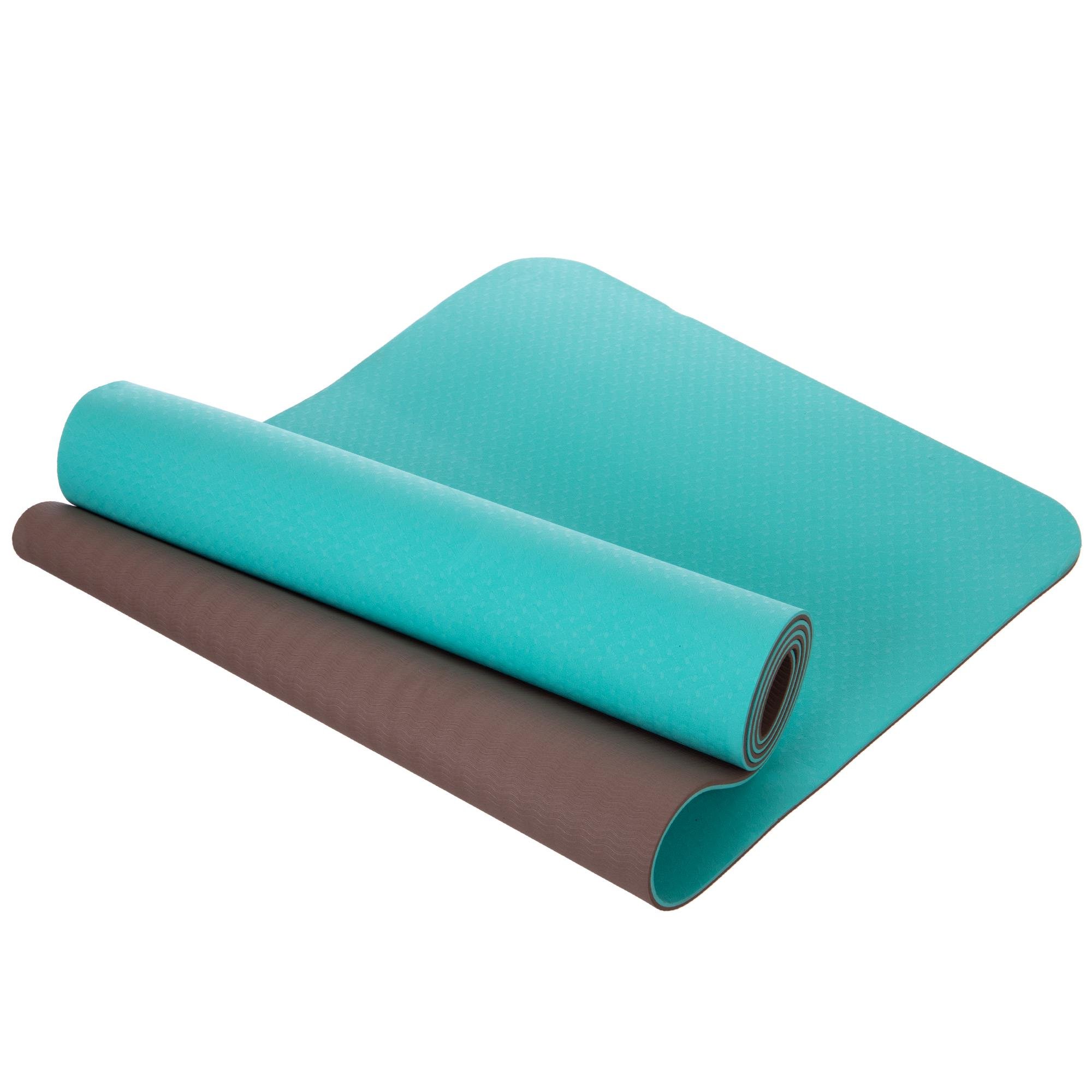 Коврик для йоги с разметкой SP-Planeta Бирюзово-серый