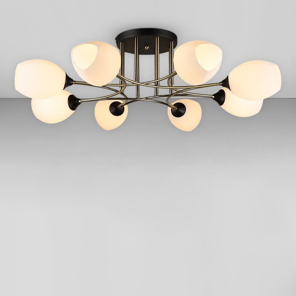 Люстра потолочная Light House SR-18998/8 AB+BK d 710 h 255 мм E27 Черный/Бронзовый/Белый