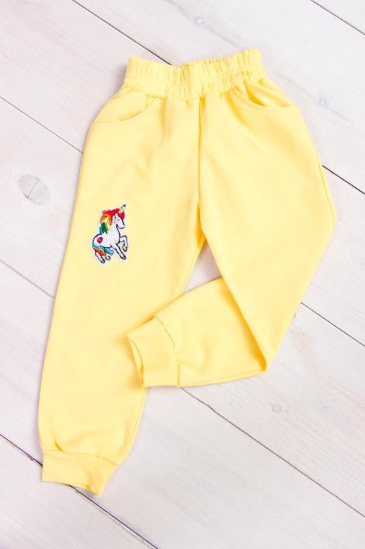 Брюки для девочки Носи свое с нашивкой 98 см Желтый (6070-057-v4)