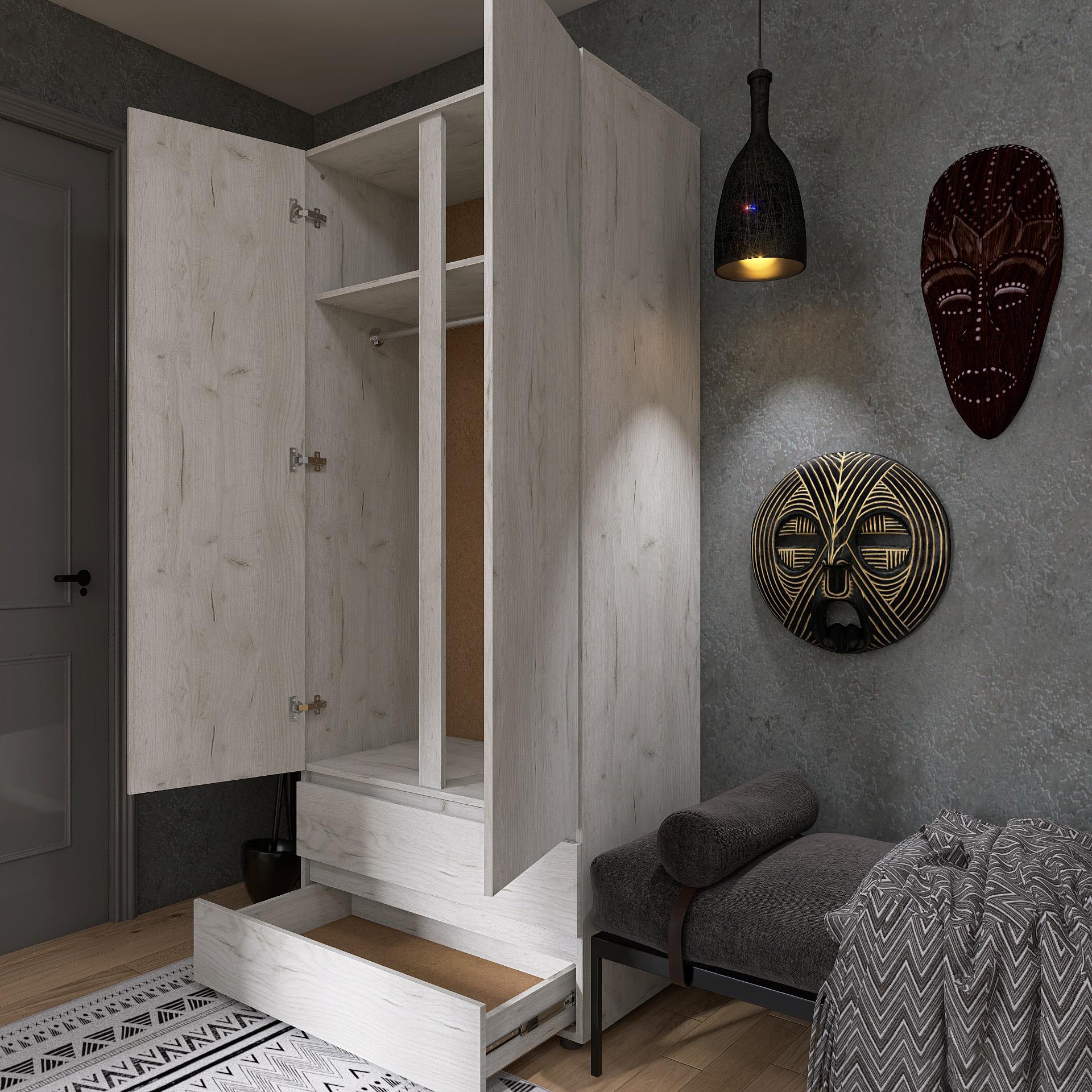 Шафа Everest Лайт ШЛ-2 900х500х2080 мм Крафт білий (11411) - фото 4 Шафа Everest Лайт ШЛ-2 900х500х2080 мм Крафт білий (11411) - фото 4