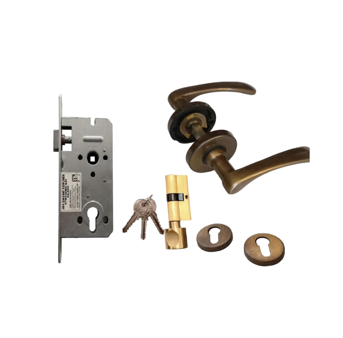 Замок дверной в комплекте Gerda ZW 100 72/50 wkl ручки Metal-bud VIOLA латунь Бронзовый