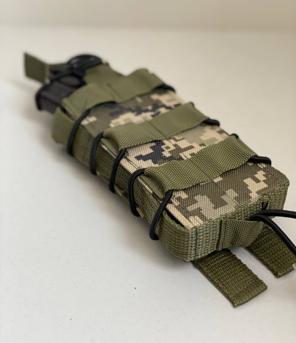 Подсумок для магазинов АК Clefers Tac с пластиковыми вставками одинарный штурмовой М2 П oxford 600D Пиксель (5024606)