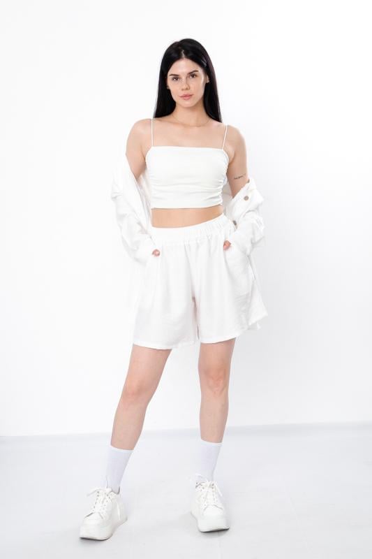 Комплект жіночий рубашка/шорти Носи Своє L Білий (3386-117-v9) - фото 2 Комплект жіночий рубашка/шорти Носи Своє L Білий (3386-117-v9) - фото 2