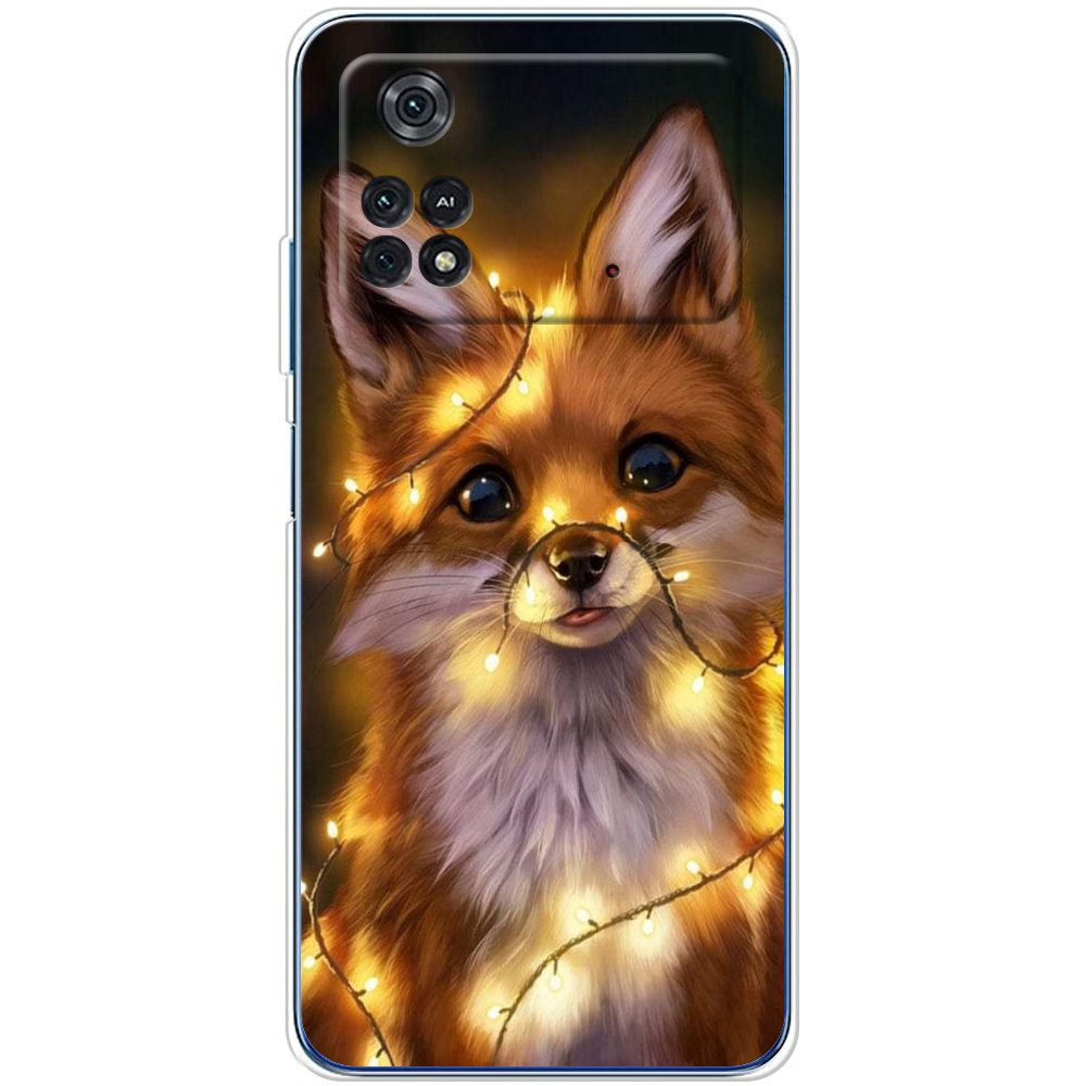 Чохол BoxFace Poco M4 Pro 4G Різдвяна Лисичка Прозорий силікон (44475-up2399-44475)