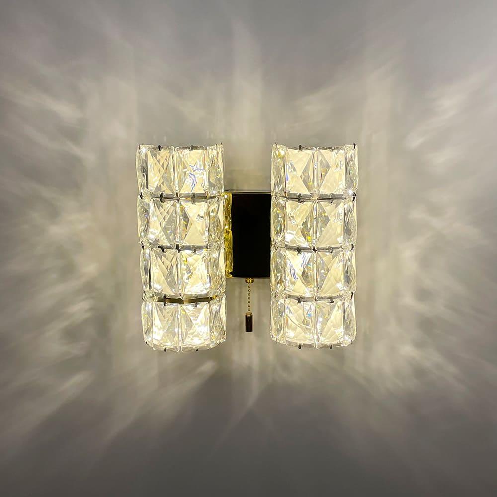 Бра хрустальное на 3 световых режима Золотой (A003/2 B GD)