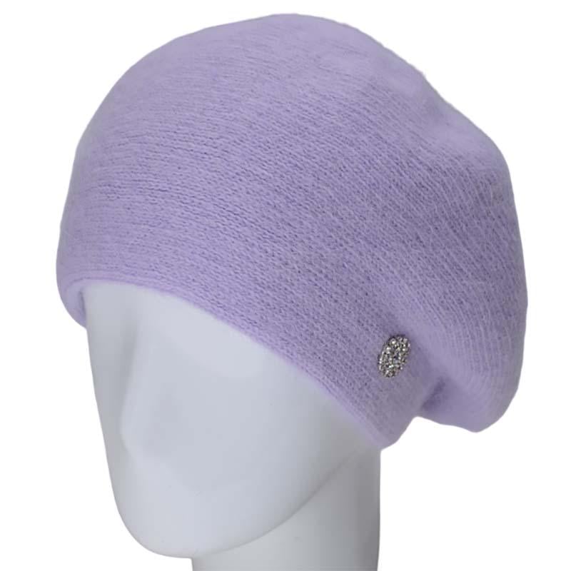 Берет женский ангоровый Novita Афина one size Фиалка