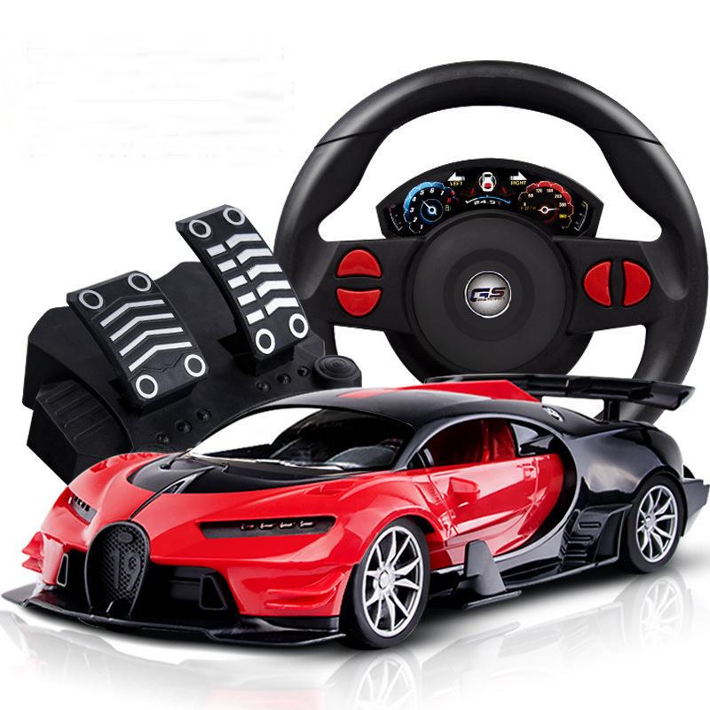 Радиоуправляемая игрушка Bugatti Chiron с рулем, педалями и гравитационным сенсором (79786)