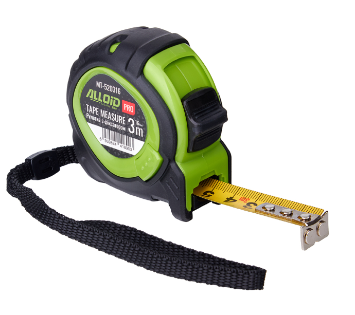 Рулетка с фиксатором MT-520316 3 м 16 мм