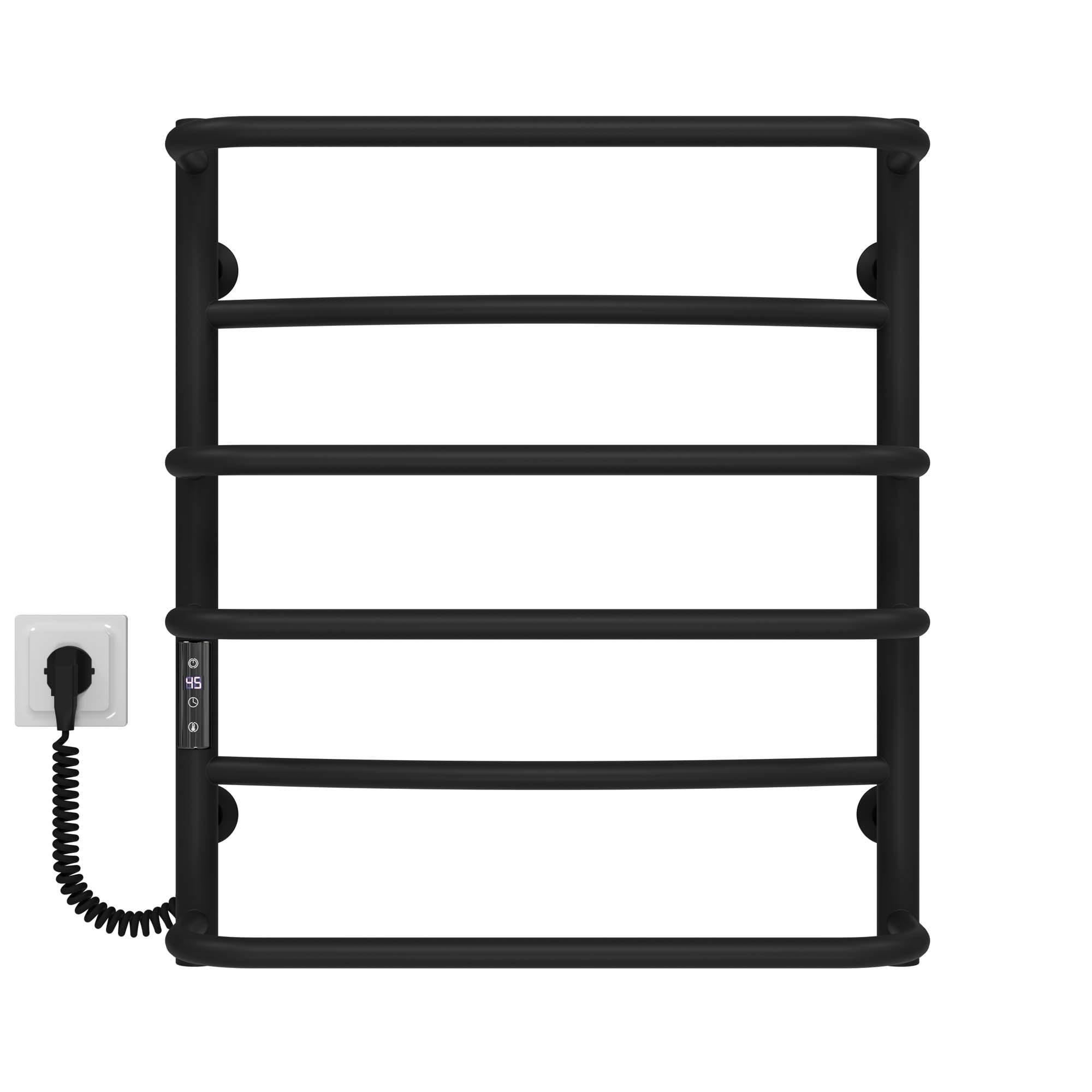 Полотенцесушитель электрический Deffi Аквамикс П6 JD03 левое подключение нержавеющая сталь 500х600 мм Черный (C.AM.60.50.6.EBL1)