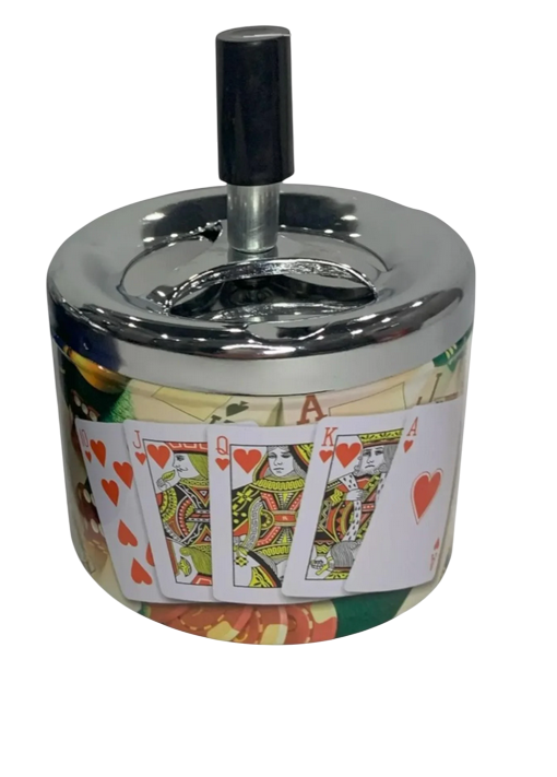 Попільничка металева бездимна Карти ZH-6-1 d 9 см (A_ZH-6-1)