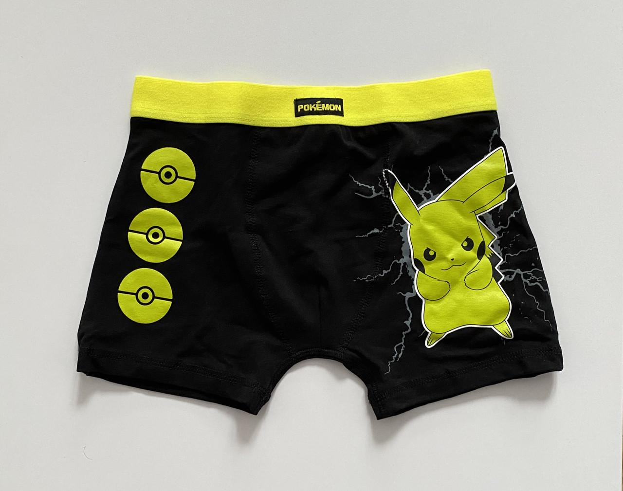 Труси-боксери на хлопчика з принтом Pokémon з Pikachu Primark 152 см на 12-13 років Чорний (2614527046)