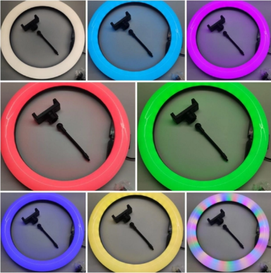 Селфи кольцо MJ 33 универсальное LED RGB d 33 см (10157) - фото 4 Селфи кольцо MJ 33 универсальное LED RGB d 33 см (10157) - фото 4