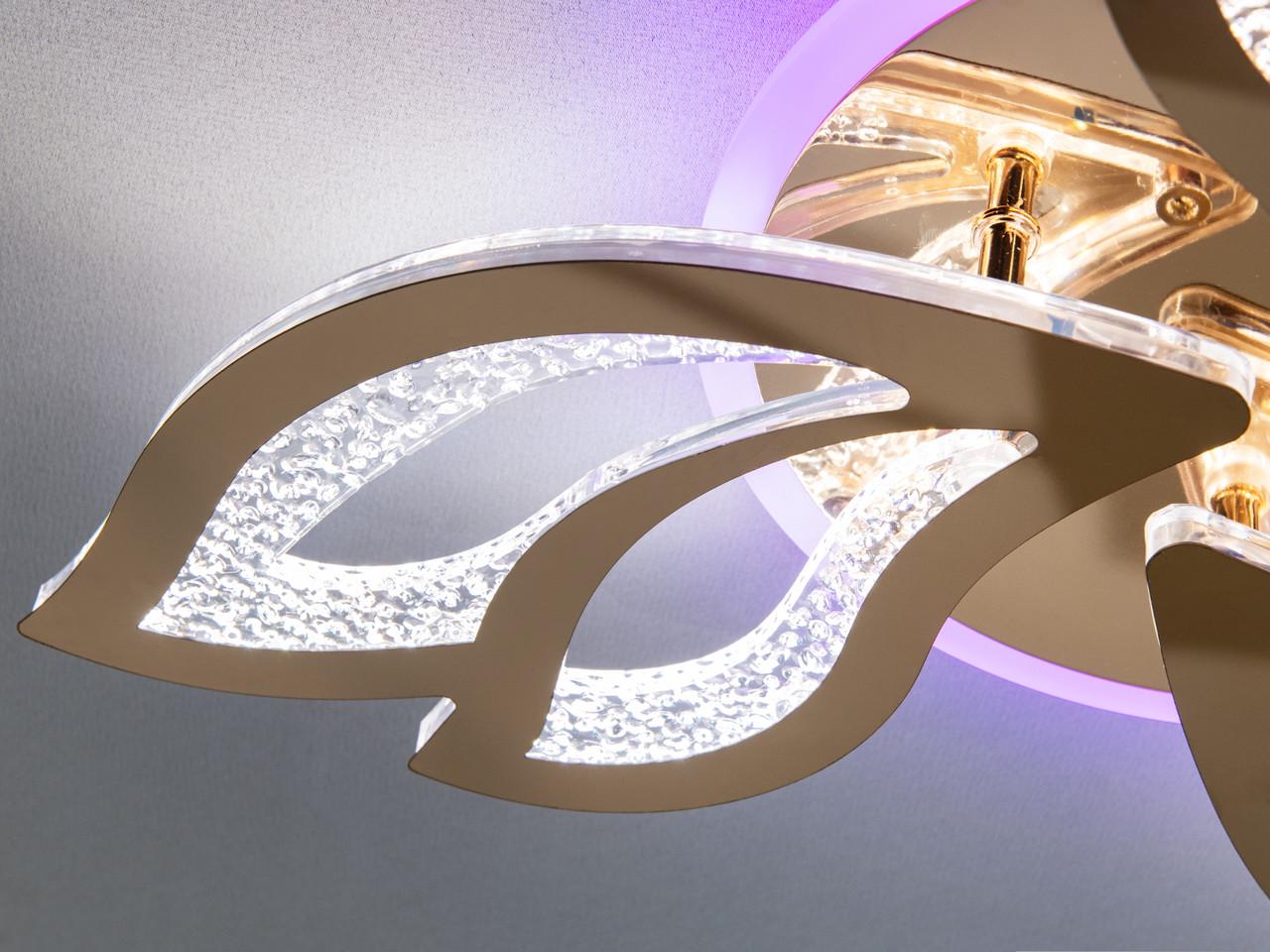 Люстра стельова світлодіодна 2455-3G з пультом/димер Золотий (2701217546) - фото 5 Люстра стельова світлодіодна 2455-3G з пультом/димер Золотий (2701217546) - фото 5