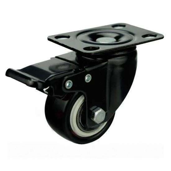 Ролик поворотный с тормозом на площадке d 50 мм (1843099225)