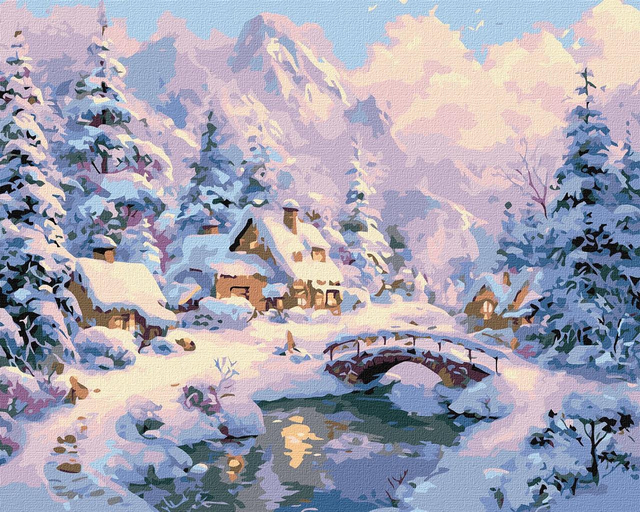 Картина за номерами Ideyka Зимовий затишок серед гір 40х50 см