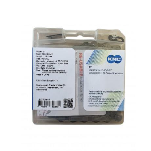 Цепь на велосипед KMC Z7 7 скоростей 1/2х3/32 114 звеньев с замком Gray/Brown (BZ07GB114) - фото 3 Цепь на велосипед KMC Z7 7 скоростей 1/2х3/32 114 звеньев с замком Gray/Brown (BZ07GB114) - фото 3