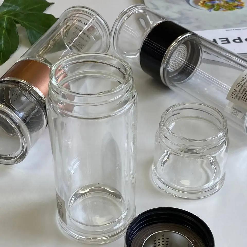 Колба для заваривания стеклянная чая 250 мл с ситечком и крышкой Black (TeaFlow 1B) - фото 4