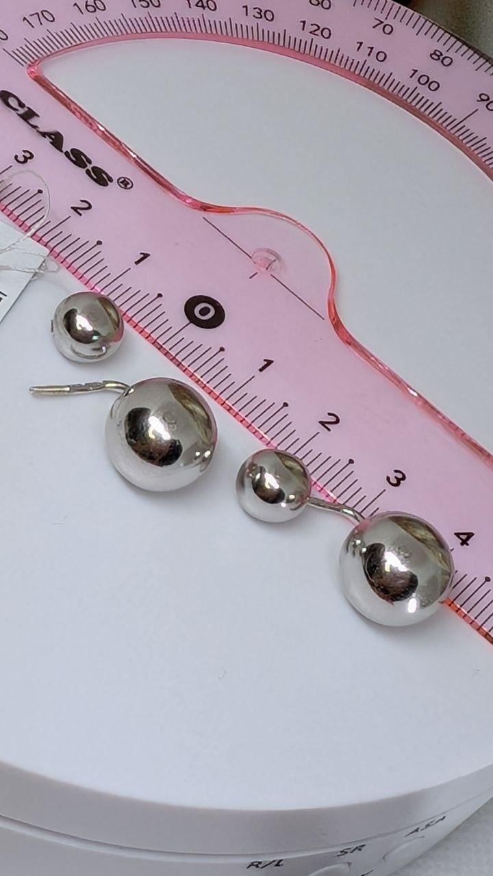 Сережки-пусети срібні Dior круглі 925° (30731271) - фото 4