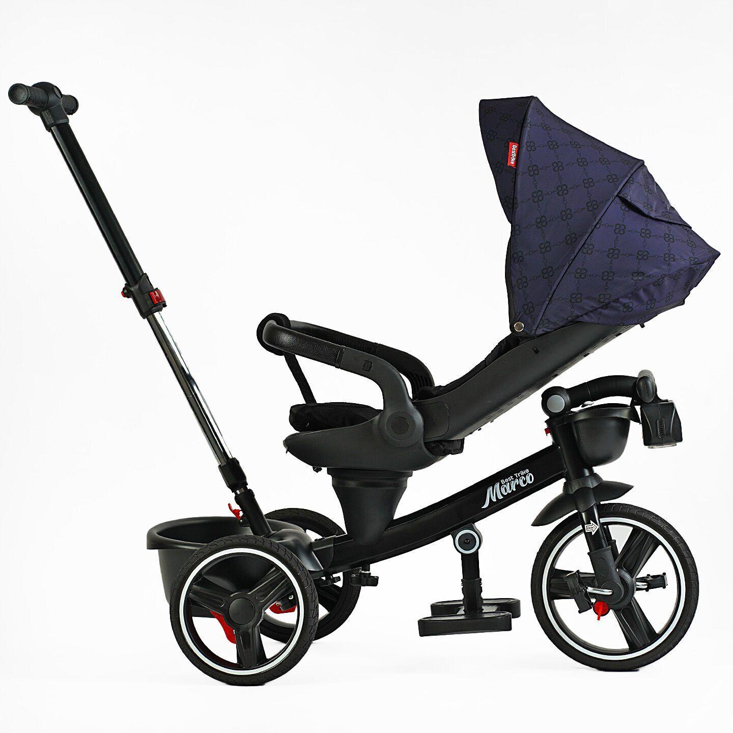 Велосипед дитячий триколісний Best Trike Marco 9155 PU складане кермо музична фара з батьківською ручкою Синій (331-09) - фото 6 Велосипед дитячий триколісний Best Trike Marco 9155 PU складане кермо музична фара з батьківською ручкою Синій (331-09) - фото 6