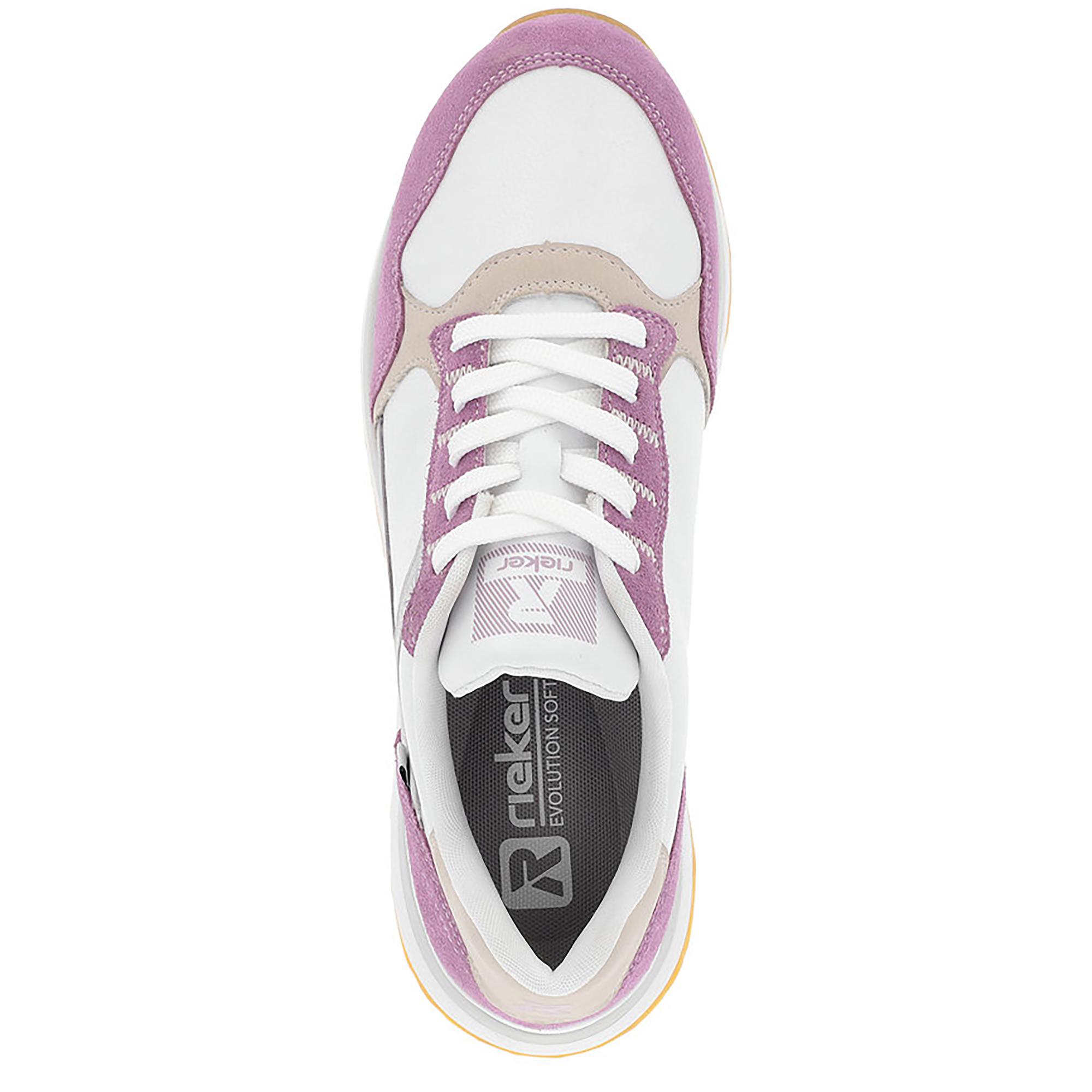 Кросівки жіночі осінні RIEKER Evolution р. 38 Білий/Пурпурний/Сірий (035525-38) - фото 6