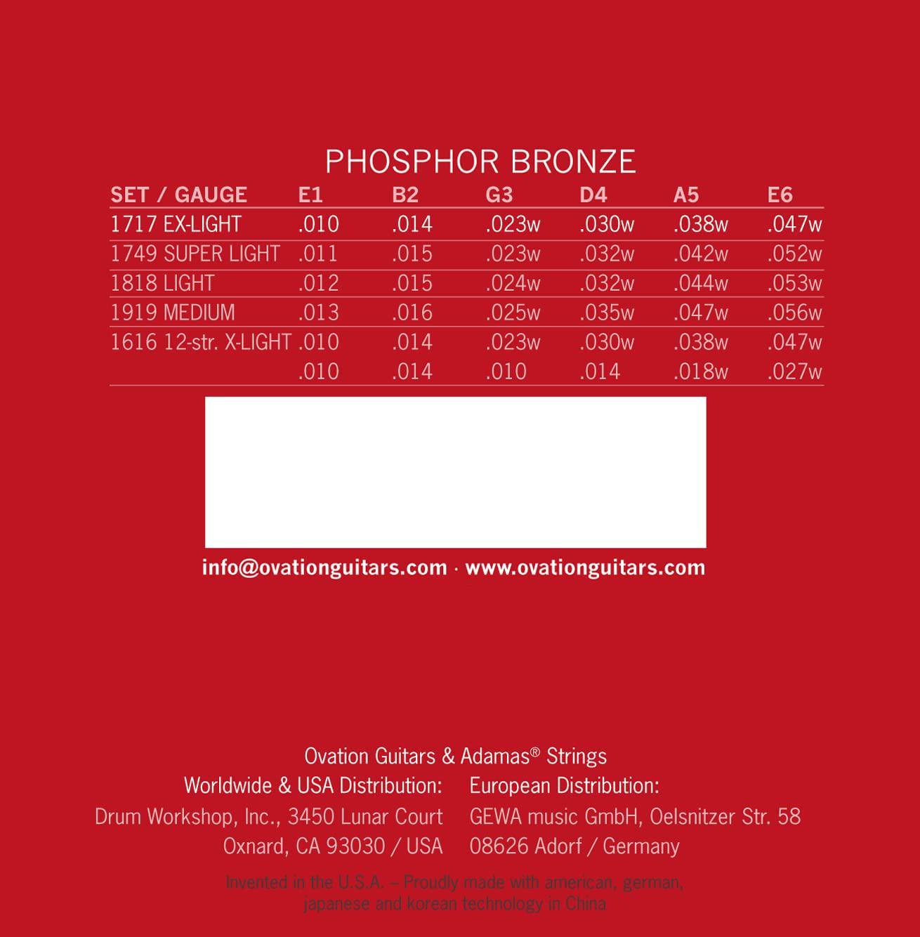 Струны для акустической гитары Adamas Phosphor Bronze 1818 12-53w (G-664570) - фото 2