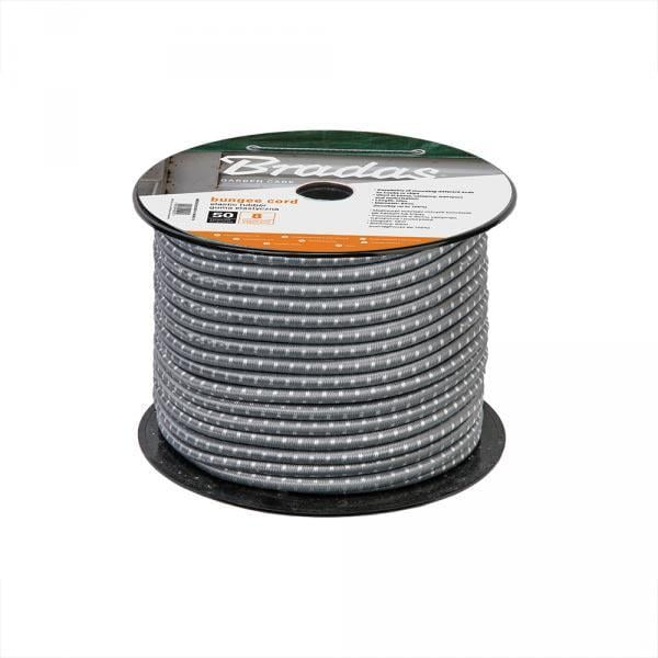 Шнур еластичний гумовий Bradas Bungee Cord Hook 0,8 см x 50 м (BCDIY-0850GY-R)