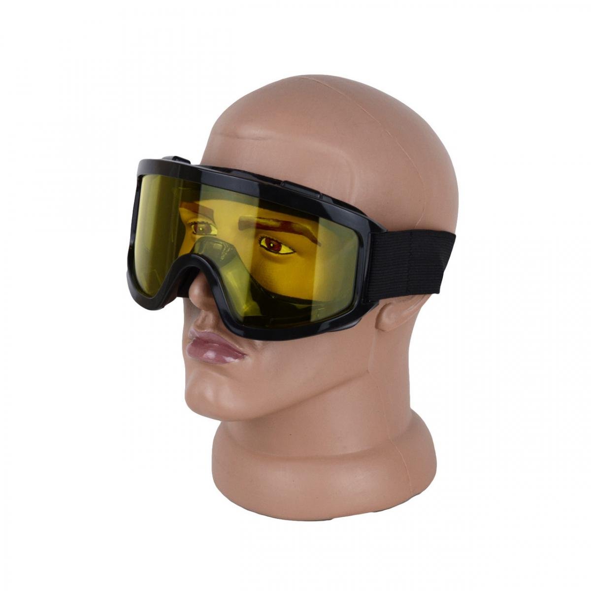 Маска-очки для спорта с вентиляцией Желтая линза (МГ-1001-54) - фото 5