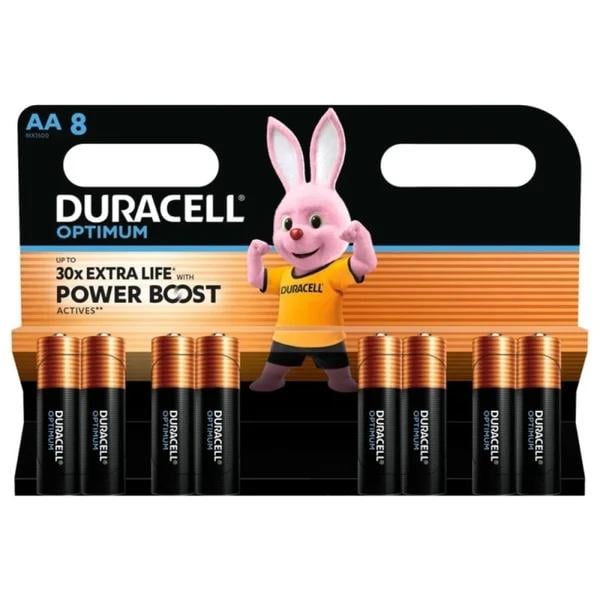 Батарейки щелочные Duracell Optimum LR6/AA 1,5V 8 шт. (5000394158931)